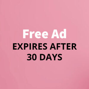 Free Classified Ad valid 30 days