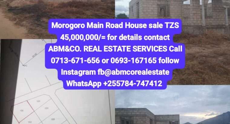 MAIN ROAD MOROGORO PROPERTY SALE AT MKUNDI AREA