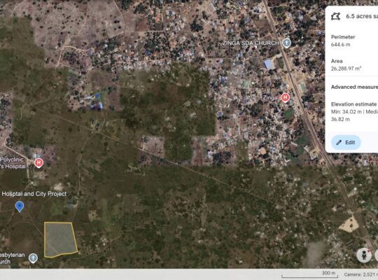 5 acres for Sale – Zinga, Bagamoyo