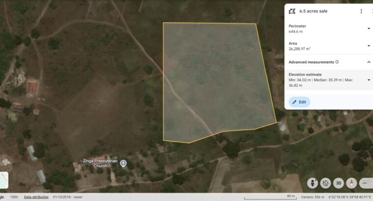 5 acres for Sale – Zinga, Bagamoyo