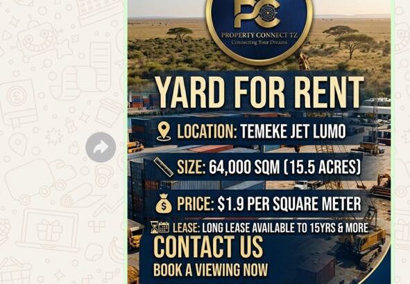 Yard for rent temeke jet lumo