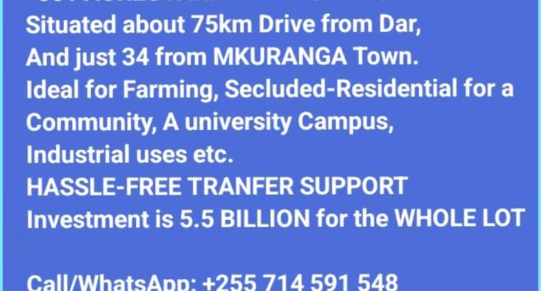 501 ACRES VIRGIN FARMLAND AT MKURANGA