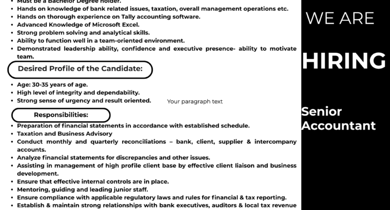 Senior Accountant