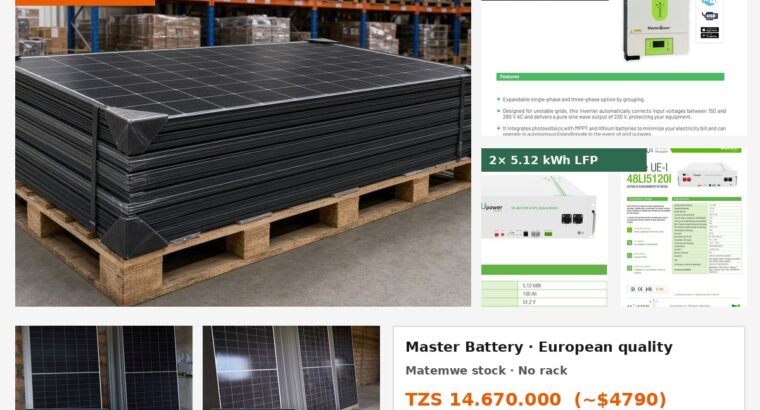 Solar Kit 10×740W + 6kW Hybrid Inverter +...